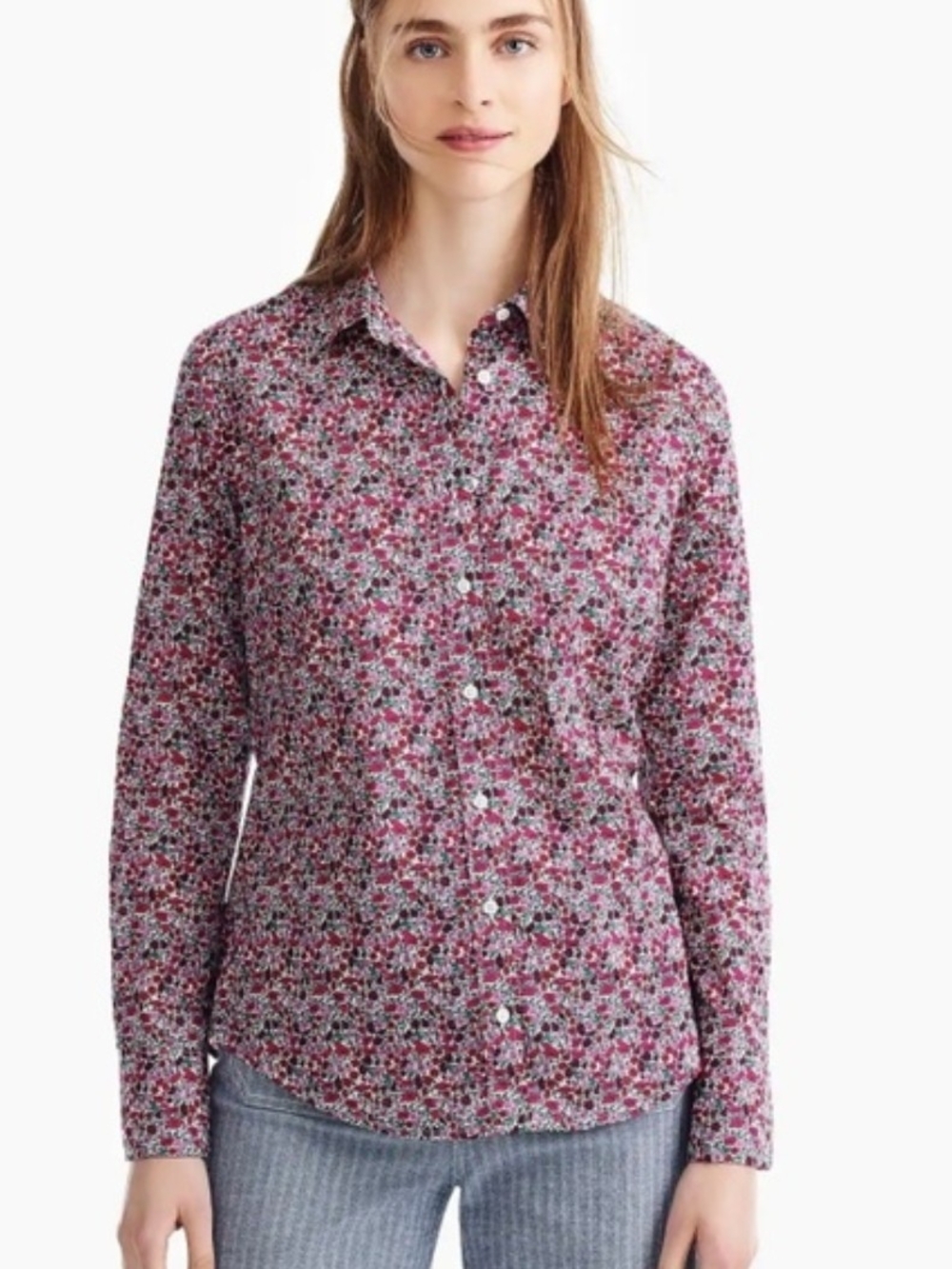 J. Crew Liberty Fabrics Pink Floral Button-Down Shirt